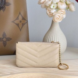 Best Replica YSL Saint Laurent Cassandre Matelassé Fragments Zip Around Card Holder Apricot Knockoff