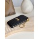 Best Replica YSL Saint Laurent Cassandre Matelassé Fragments Zip Around Card Holder Black and Gold Knockoff