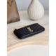 Best Replica YSL Saint Laurent Cassandre Matelassé Fragments Zip Around Card Holder Black and Gold Knockoff