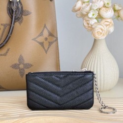 Best Replica YSL Saint Laurent Cassandre Matelassé Fragments Zip Around Card Holder Black and Silver Knockoff