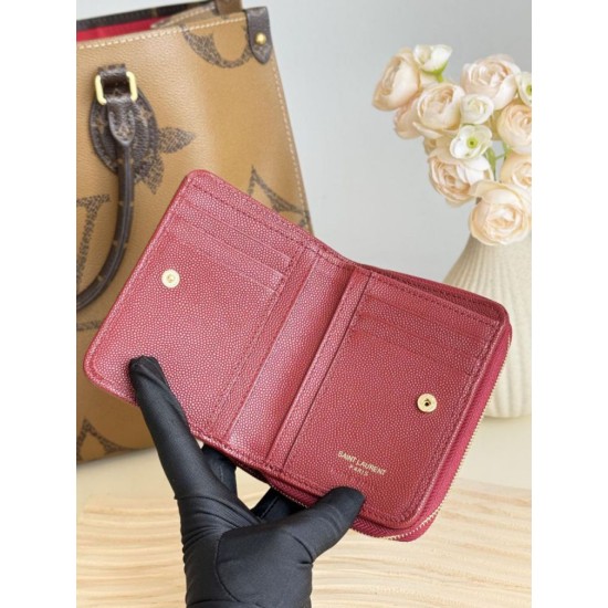 AAAAA Fake YSL Saint Laurent Cassandre Matelassé Compact Wallet Red Dupe Best Replica YSL Saint Laurent Cassandre Matelassé Compact Wallet Red Knockoff