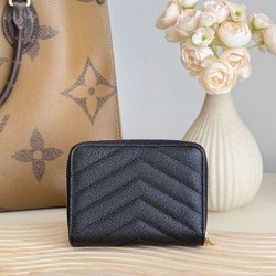 Best Replica YSL Saint Laurent Cassandre Matelassé Compact Wallet Black Knockoff