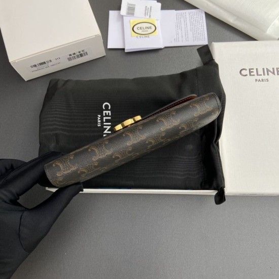 Best Replica Celine Large Canvas Wallet with Triumph Clasp Knockoff