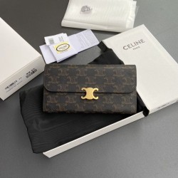 Best Replica Celine Large Canvas Wallet with Triumph Clasp Knockoff
