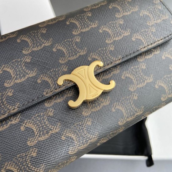 Best Replica Celine Large Canvas Wallet with Triumph Clasp Knockoff