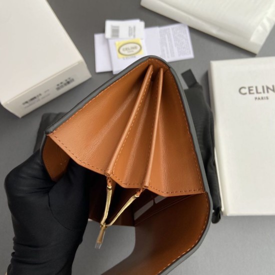 Best Replica Celine Large Canvas Wallet with Triumph Clasp Knockoff