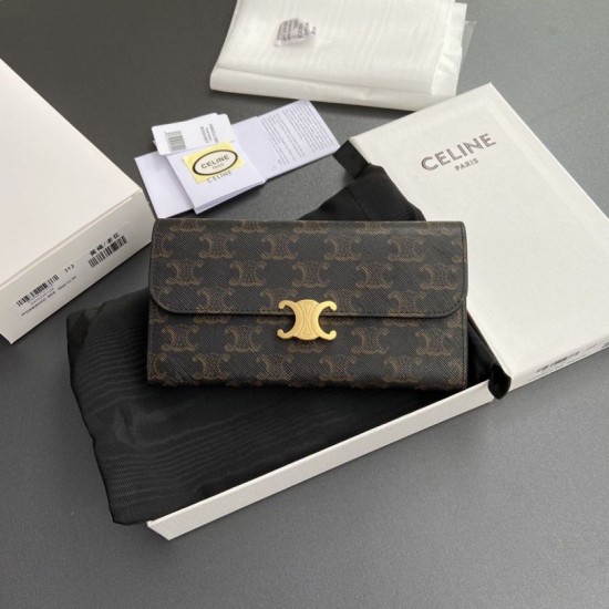 Best Replica Celine Large Canvas Wallet with Triumph Clasp Knockoff