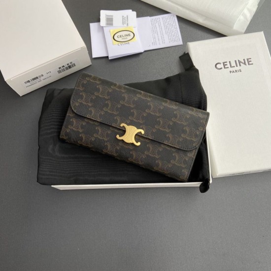 Best Replica Celine Large Canvas Wallet with Triumph Clasp Knockoff