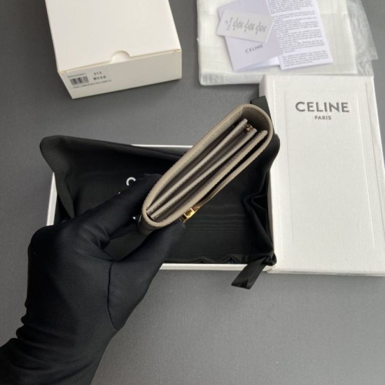 Best Replica Celine Large Triomphe Wallet Pebbles Knockoff