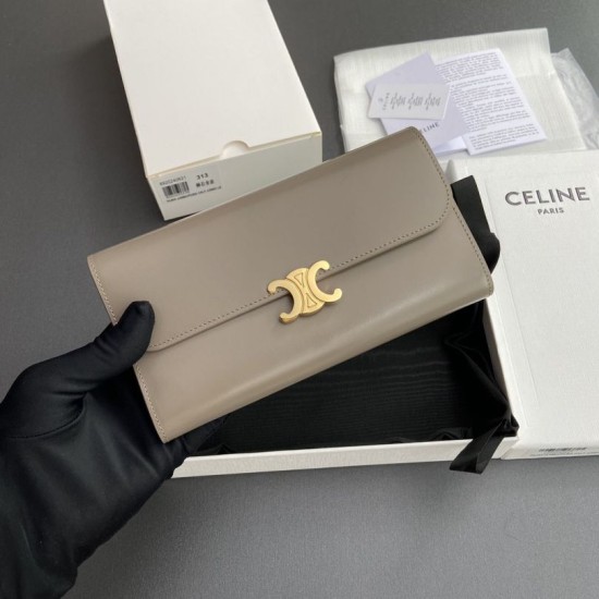 Best Replica Celine Large Triomphe Wallet Pebbles Knockoff