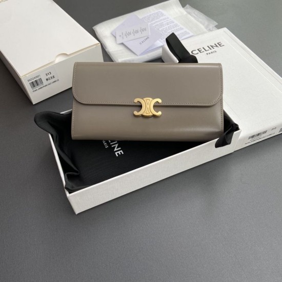Best Replica Celine Large Triomphe Wallet Pebbles Knockoff