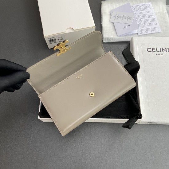 Best Replica Celine Large Triomphe Wallet Pebbles Knockoff