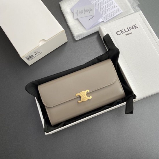 Best Replica Celine Large Triomphe Wallet Pebbles Knockoff