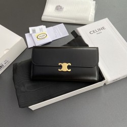 Best Replica Celine Large Triomphe Wallet Black Knockoff