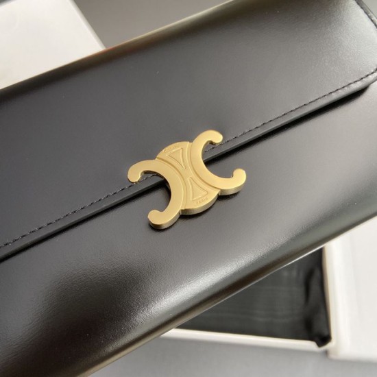 Best Replica Celine Large Triomphe Wallet Black Knockoff