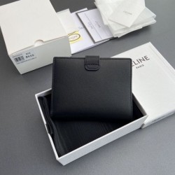 AAAAA Fake Celine Medium Nino Wallet with Strap Black Dupe Best Replica Celine Medium Nino Wallet with Strap Black Knockoff