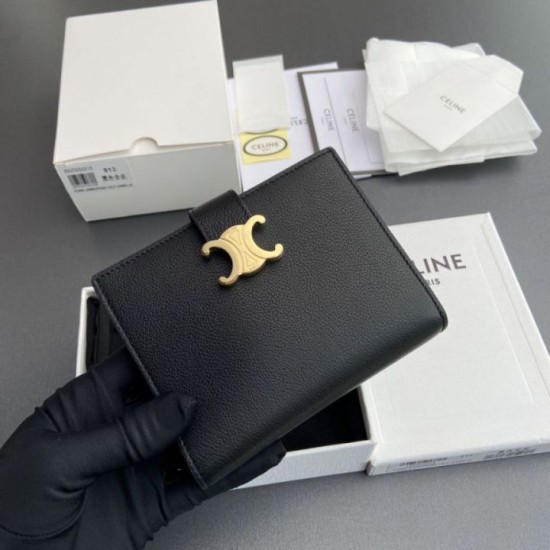 AAAAA Fake Celine Medium Nino Wallet with Strap Black Dupe Best Replica Celine Medium Nino Wallet with Strap Black Knockoff