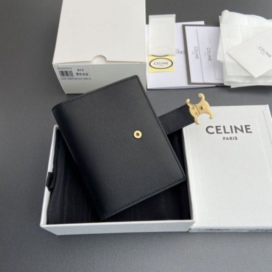 AAAAA Fake Celine Medium Nino Wallet with Strap Black Dupe Best Replica Celine Medium Nino Wallet with Strap Black Knockoff