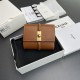 Best Replica CELINE 16 Small Tri-Fold Wallet Satin Calfskin Brown Knockoff