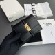 Best Replica CELINE 16 Small Tri-Fold Wallet Satin Calfskin Black Knockoff