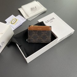 Best Replica Celine Compact Wallet with Triomphe Coin Knockoff