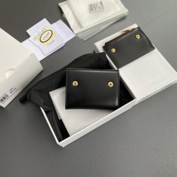 Best Replica Celine Compact Wallet with Triomphe Coin Case Black Knockoff