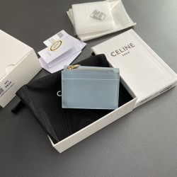 AAAAA Fake Celine Compact Wallet with Triomphe Coin Case Blue Dupe Best Replica Celine Compact Wallet with Triomphe Coin Case Blue Knockoff