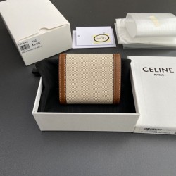 Best Replica Celine Small Flap Wallet Triomphe Calfskin Brown Knockoff