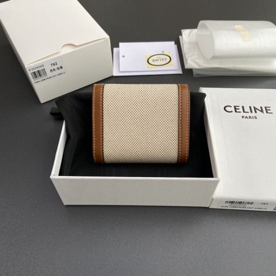 Best Replica Celine Small Flap Wallet Triomphe Calfskin Brown Knockoff
