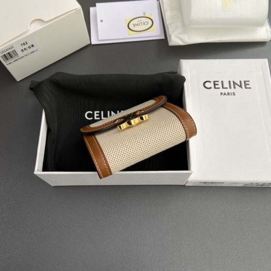 Best Replica Celine Small Flap Wallet Triomphe Calfskin Brown Knockoff