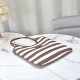Fake Miu Miu Ivy striped canvas and leather shoulder bag 5BG231 light coffee Clone