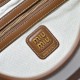 Fake Miu Miu Ivy striped canvas and leather shoulder bag 5BG231 light coffee Clone