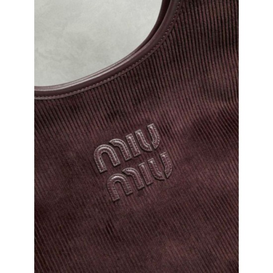 Fake Miu Miu Ivy corduroy shoulder bag/hobo 5BG231 Clone