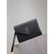 Replica YSL Saint Laurent Grain De Poudre Matelassé Chevron Envelope clutch bag black Knockoff Fake YSL Saint Laurent Grain De Poudre Matelassé Chevron Envelope clutch bag black Clone