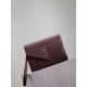 Fake YSL Saint Laurent Grain De Poudre Matelassé Chevron Envelope clutch bag burgundy Clone