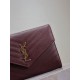 Fake YSL Saint Laurent Grain De Poudre Matelassé Chevron Envelope clutch bag burgundy Clone