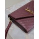 Fake YSL Saint Laurent Grain De Poudre Matelassé Chevron Envelope clutch bag burgundy Clone