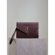 Fake YSL Saint Laurent Grain De Poudre Matelassé Chevron Envelope clutch bag burgundy Clone