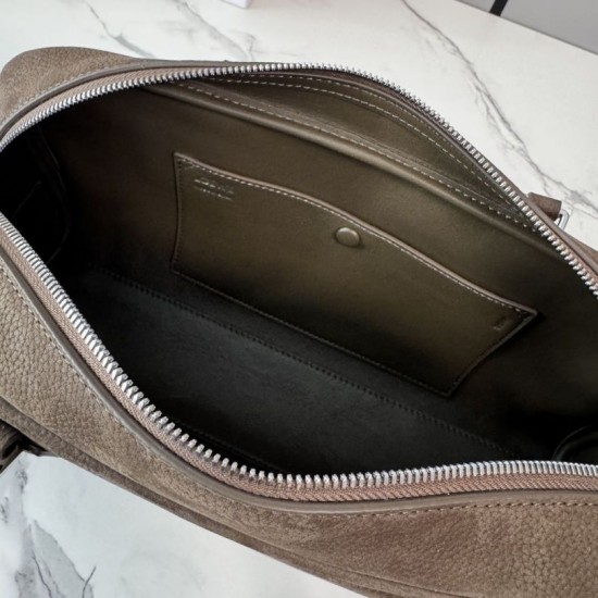 Fake Loewe Amazona 31 grained nubuck leather shoulder bag brown Clone