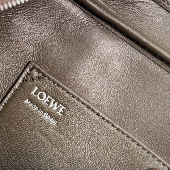 Fake Loewe Amazona 31 grained nubuck leather shoulder bag brown Clone