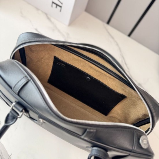 Fake Loewe Amazona 31 grained nubuck leather shoulder bag black Clone