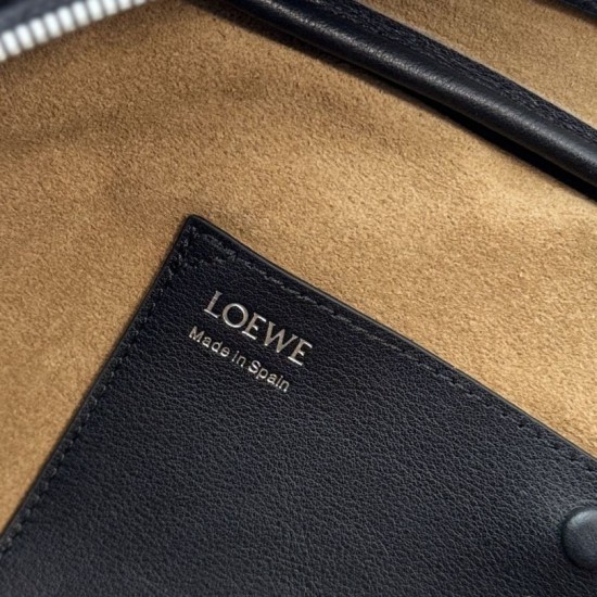 Fake Loewe Amazona 31 grained nubuck leather shoulder bag black Clone