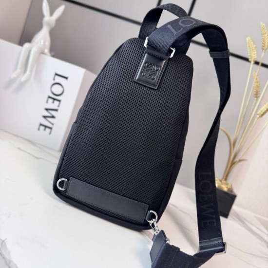 Fake Loewe Flex canvas and suede shoulder bags brown/black Clone