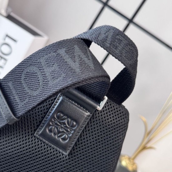 Fake Loewe Flex canvas and suede shoulder bags brown/black Clone