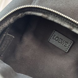 Fake Loewe Flex canvas and suede shoulder bags brown/black Clone