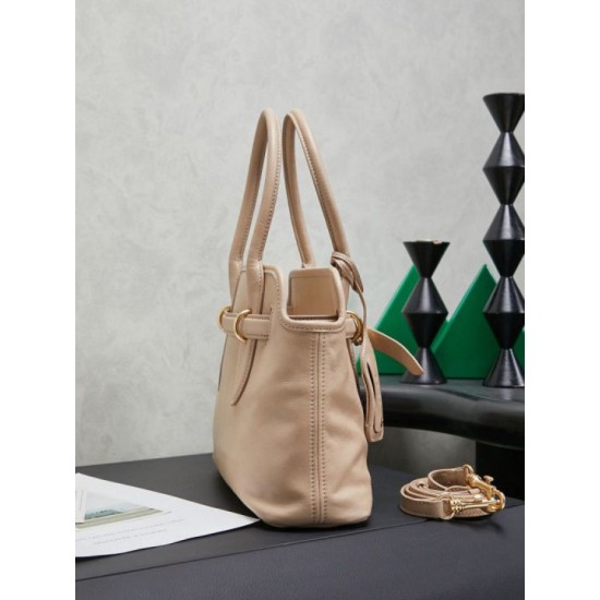 Fake Miu Miu Adventure leather tote bag creamy white Clone