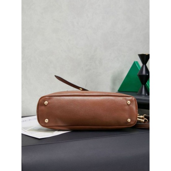 Fake Miu Miu Adventure leather tote bag brown 5BA292 Clone