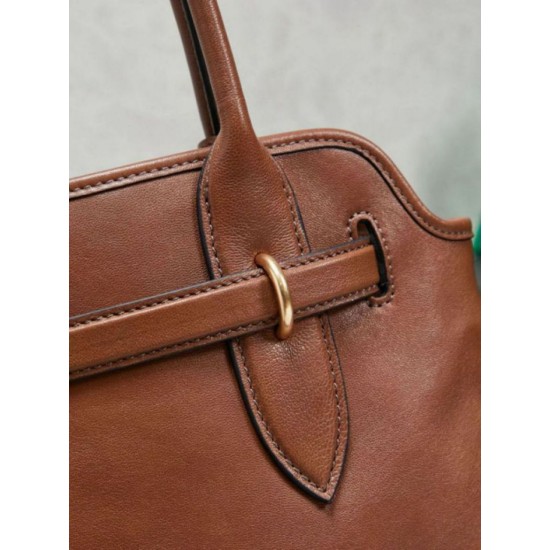 Fake Miu Miu Adventure leather tote bag brown 5BA292 Clone