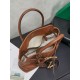 Fake Miu Miu Adventure leather tote bag brown 5BA292 Clone