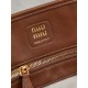 Fake Miu Miu Adventure leather tote bag brown 5BA292 Clone
